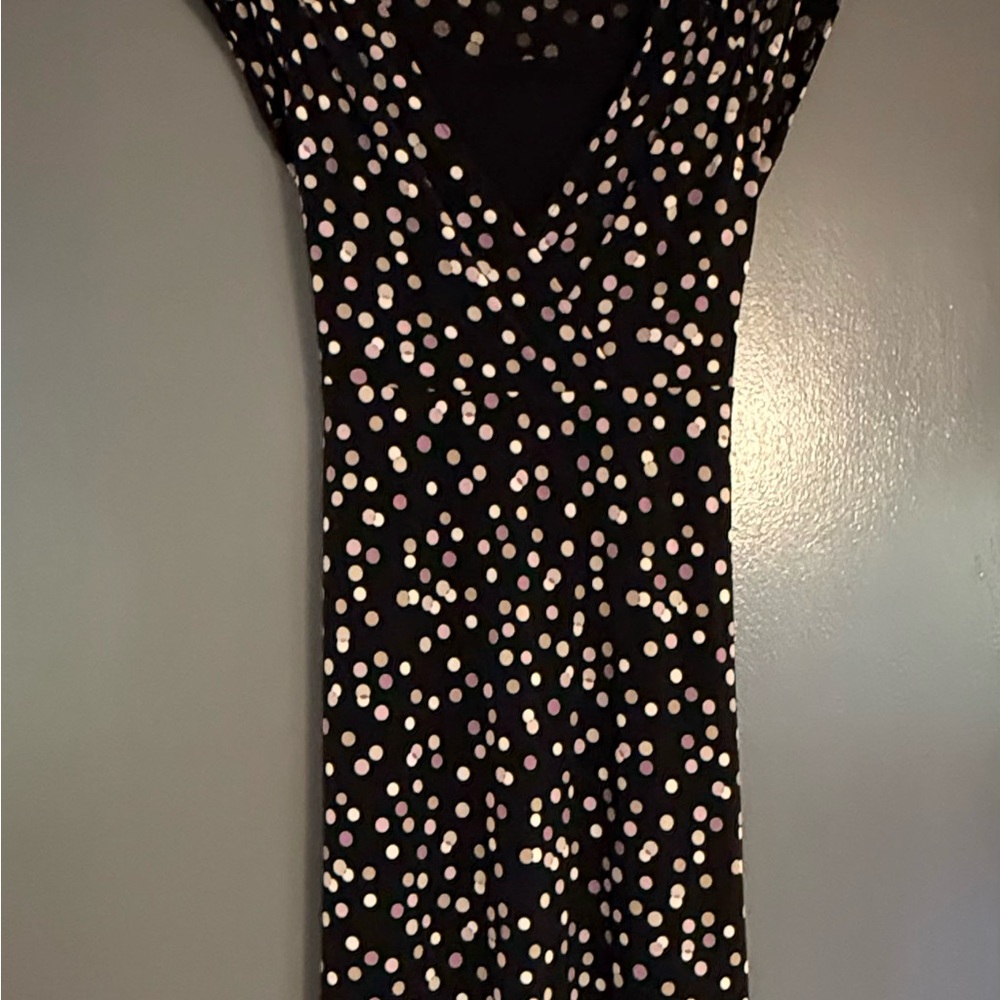 Style & Co. Black Dress with White and Pink Dots